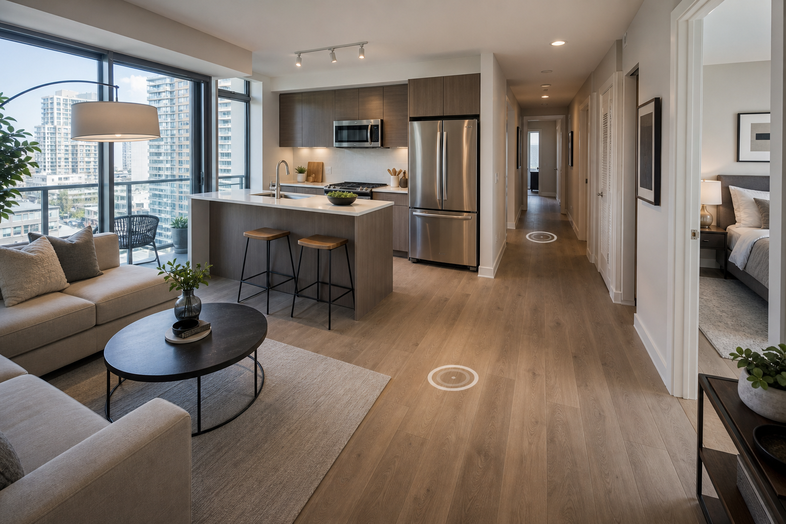 Matterport-style condo or apartment interior capture