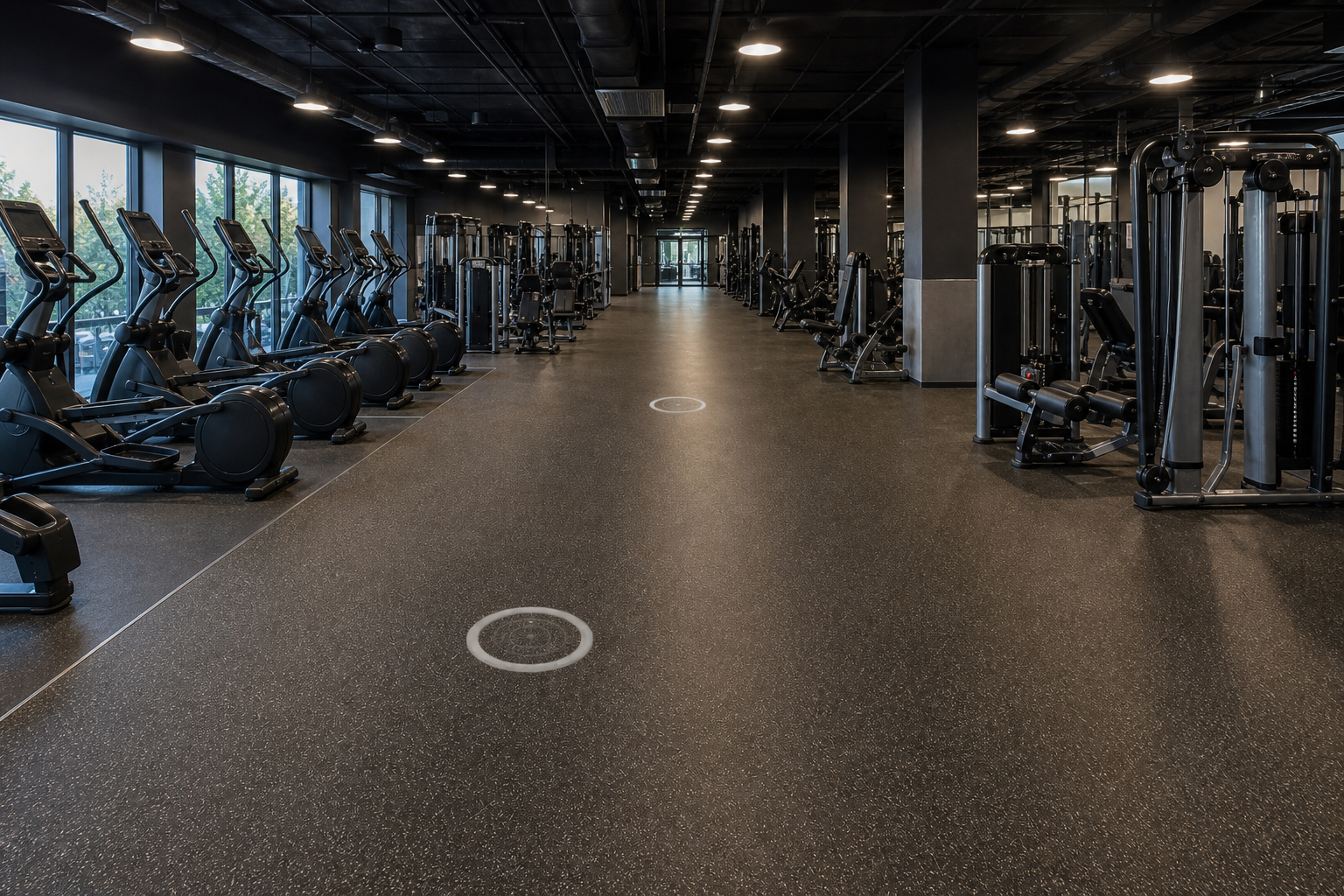 Matterport-style fitness centre interior capture