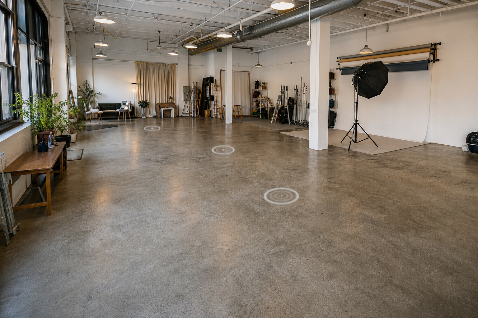 Matterport-style studio interior capture