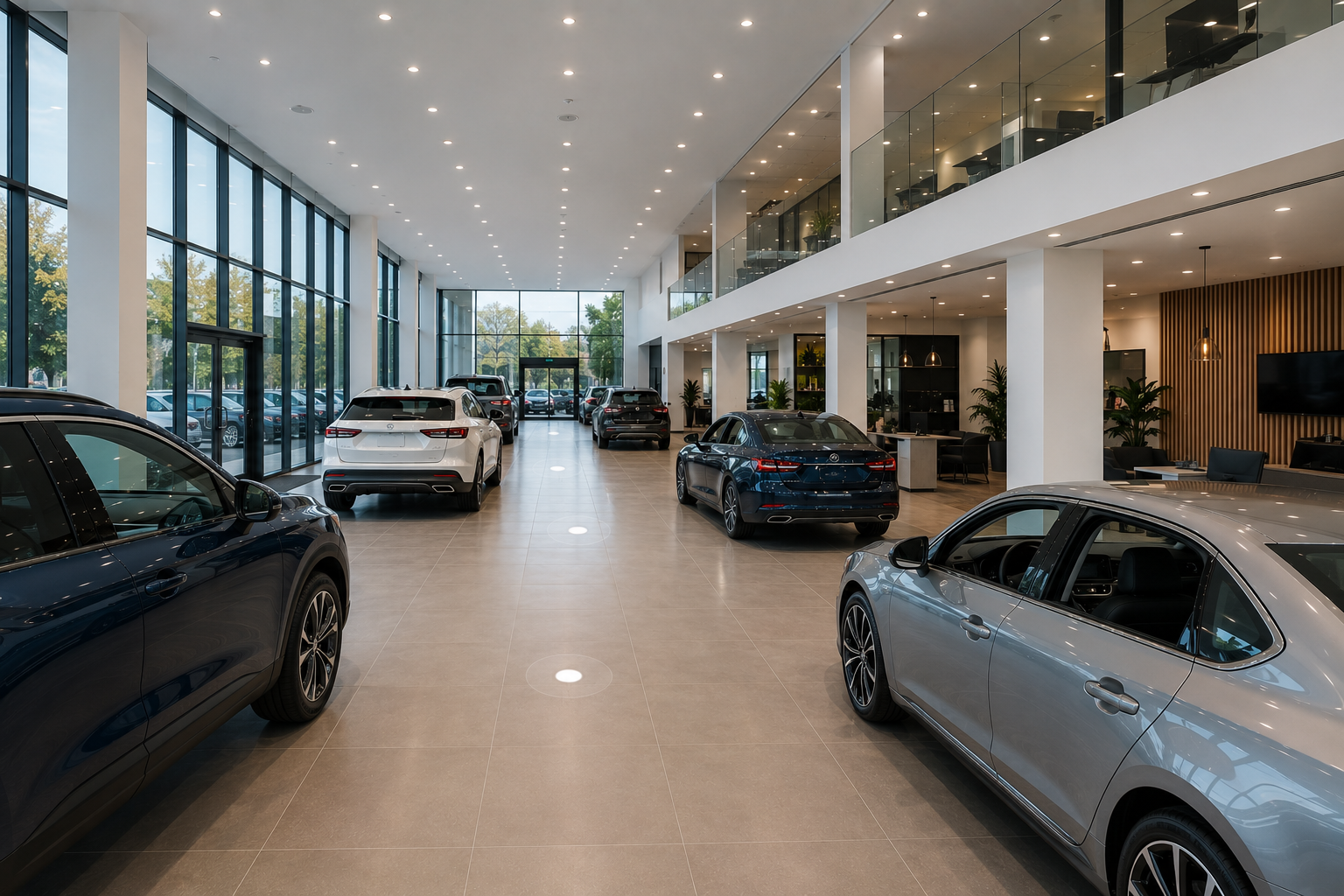 Showroom display zone navigation perspective